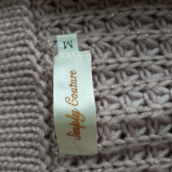 (M) Simply Couture Cozy Knit Long Sleeve Wool Blend Rose Gold Details Cottage - Picture 3 of 10